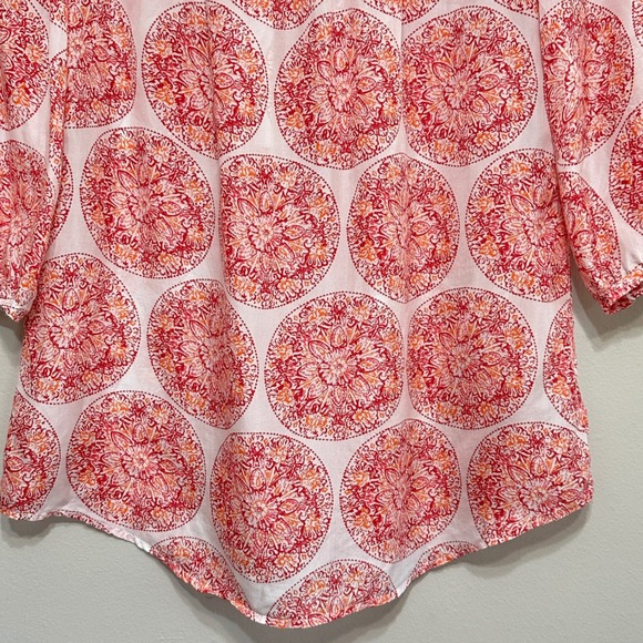 Calypso St. Barth for Target Silk Top Womens S Crochet Medallion Resort Relaxed - Picture 3 of 10